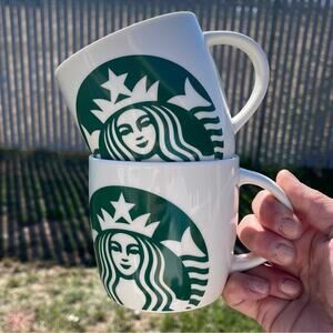 Starbucks 2017 Mermaid Siren Logo Coffee Mugs 14 Oz Set of 2